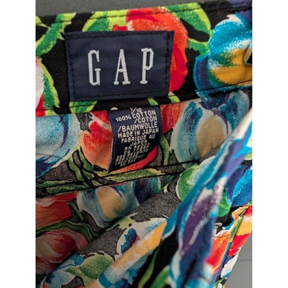Gap Womens Floral High-Waisted Vibrant Tulip Print 100% Cotton Pants Size 9/10 - Picture 4 of 9